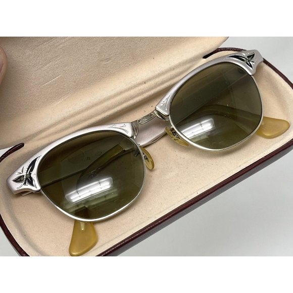 VINTAGE Eyeglasses ALUM 46 [] 20 5 1/2 Eyeglasses Great Condition 12k GF Bridge - Picture 12 of 12